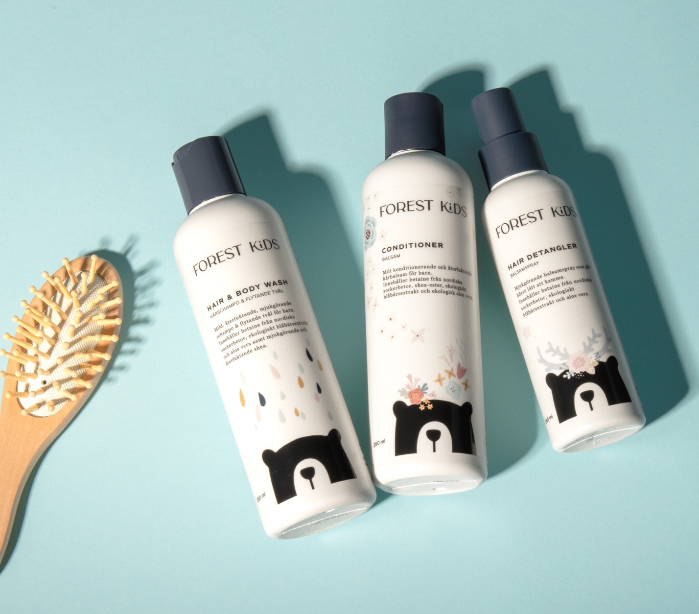 The Forest Kids Hair Ritual bundle, includes our Hair & Body Wash, Conditioner and Hair Detangler.