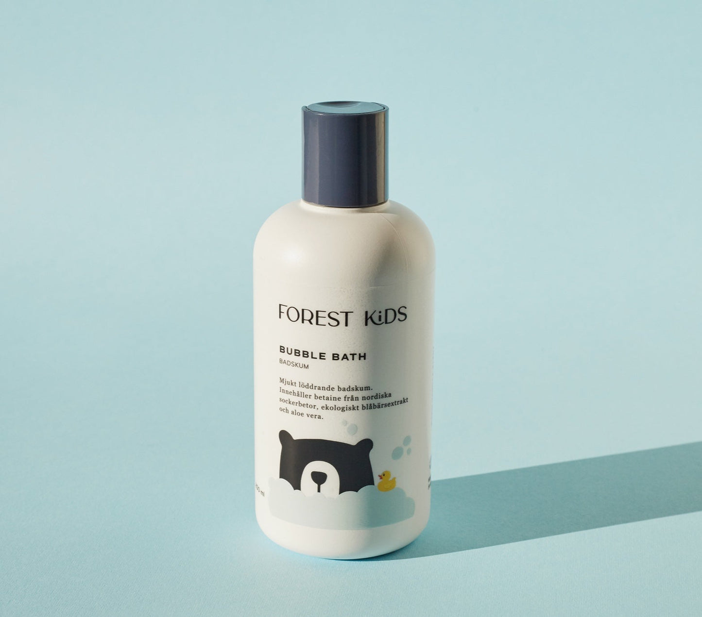 Forest Kids soft foaming bubble bath. With a generous foam and a mild scent your bath will be a relaxing and fun time for the family